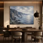 Slate Coastal Cliffs Sea Wall Art Canvas Print - Image 4
