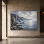 Slate Coastal Cliffs Sea Wall Art Canvas Print - Image 5