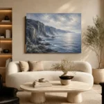 Slate Coastal Cliffs Sea Wall Art Canvas Print - Image 6