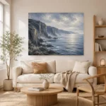 Slate Coastal Cliffs Sea Wall Art Canvas Print - Image 7