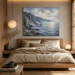 Slate Coastal Cliffs Sea Wall Art Canvas Print - Image 8