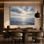 Tranquil Blue Horizon Sea Wall Art Canvas Print - Image 4