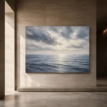 Tranquil Blue Horizon Sea Wall Art Canvas Print - Image 5