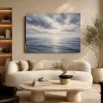 Tranquil Blue Horizon Sea Wall Art Canvas Print - Image 6
