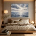 Tranquil Blue Horizon Sea Wall Art Canvas Print - Image 8