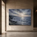 Dusk Blue Seascape Sea Wall Art Canvas Print - Image 5
