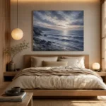 Dusk Blue Seascape Sea Wall Art Canvas Print - Image 8