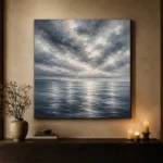Reflective Blue Seascape Sea Wall Art Canvas Print - Image 7