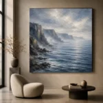 Misty Coastal Cliffs Sea Wall Art Canvas Print - Image 6