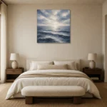 Serene Open Sea Wall Art Canvas Print showcased in an elegant minimalist interior