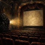 Amber Glow Classic Cinema Wall Art Canvas Print