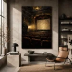 Amber Glow Classic Cinema Wall Art Canvas Print - Image 3