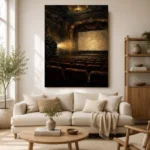 Amber Glow Classic Cinema Wall Art Canvas Print - Image 7