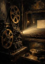 Antique Projection Booth Classic Cinema Wall Art Canvas Print