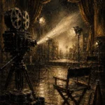 Antique Brass Film Studio Classic Cinema Wall Art Canvas Print