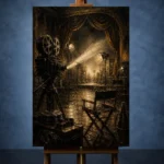 Antique Brass Film Studio Classic Cinema Wall Art Canvas Print - Image 2