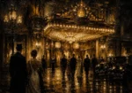 Amber Marquee Movie Palace Classic Cinema Wall Art Canvas Print