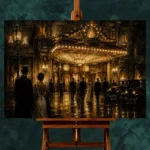 Amber Marquee Movie Palace Classic Cinema Wall Art Canvas Print - Image 2
