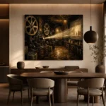Bronze Projection Room Classic Cinema Wall Art Canvas Print - Image 4