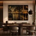 Rainlit Cinema Boulevard Classic Cinema Wall Art Canvas Print - Image 4