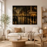 Rainlit Cinema Boulevard Classic Cinema Wall Art Canvas Print - Image 7