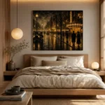 Rainlit Cinema Boulevard Classic Cinema Wall Art Canvas Print - Image 8