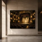 Golden Ochre Historic Theater Classic Cinema Wall Art Canvas Print - Image 5