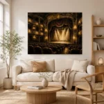 Golden Ochre Historic Theater Classic Cinema Wall Art Canvas Print - Image 7