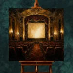 Muted Gold Historic Theater Classic Cinema Wall Art Canvas Print - Image 2