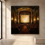 Muted Gold Historic Theater Classic Cinema Wall Art Canvas Print - Image 3