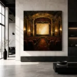 Muted Gold Historic Theater Classic Cinema Wall Art Canvas Print - Image 5