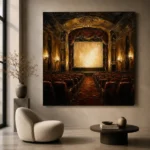 Muted Gold Historic Theater Classic Cinema Wall Art Canvas Print - Image 6