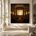 Muted Gold Historic Theater Classic Cinema Wall Art Canvas Print - Image 8