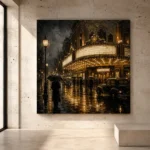 Rainlit Noir Cinema Classic Cinema Wall Art Canvas Print - Image 3