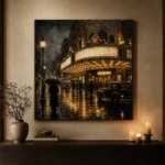 Rainlit Noir Cinema Classic Cinema Wall Art Canvas Print - Image 7