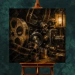 Weathered Bronze Film Archive Classic Cinema Wall Art Canvas Print - Image 2