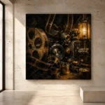 Weathered Bronze Film Archive Classic Cinema Wall Art Canvas Print - Image 3