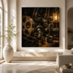 Weathered Bronze Film Archive Classic Cinema Wall Art Canvas Print - Image 8
