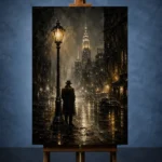 Golden Rain Noir Movie Wall Art Canvas Print - Image 2