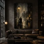 Golden Rain Noir Movie Wall Art Canvas Print - Image 4