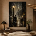 Golden Rain Noir Movie Wall Art Canvas Print - Image 5
