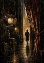 Golden Backstage Theater Noir Movie Wall Art Canvas Print