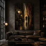 Golden Backstage Theater Noir Movie Wall Art Canvas Print - Image 4