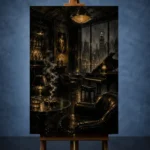 Amber Jazz Lounge Noir Movie Wall Art Canvas Print - Image 2