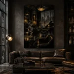 Amber Jazz Lounge Noir Movie Wall Art Canvas Print - Image 4