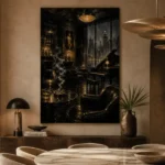 Amber Jazz Lounge Noir Movie Wall Art Canvas Print - Image 5