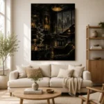 Amber Jazz Lounge Noir Movie Wall Art Canvas Print - Image 7