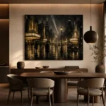 Golden Art Deco Boulevard Noir Movie Wall Art Canvas Print - Image 4
