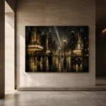 Golden Art Deco Boulevard Noir Movie Wall Art Canvas Print - Image 5