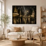 Golden Art Deco Boulevard Noir Movie Wall Art Canvas Print - Image 7